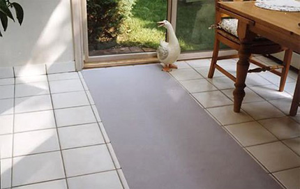 carpet runner on tile