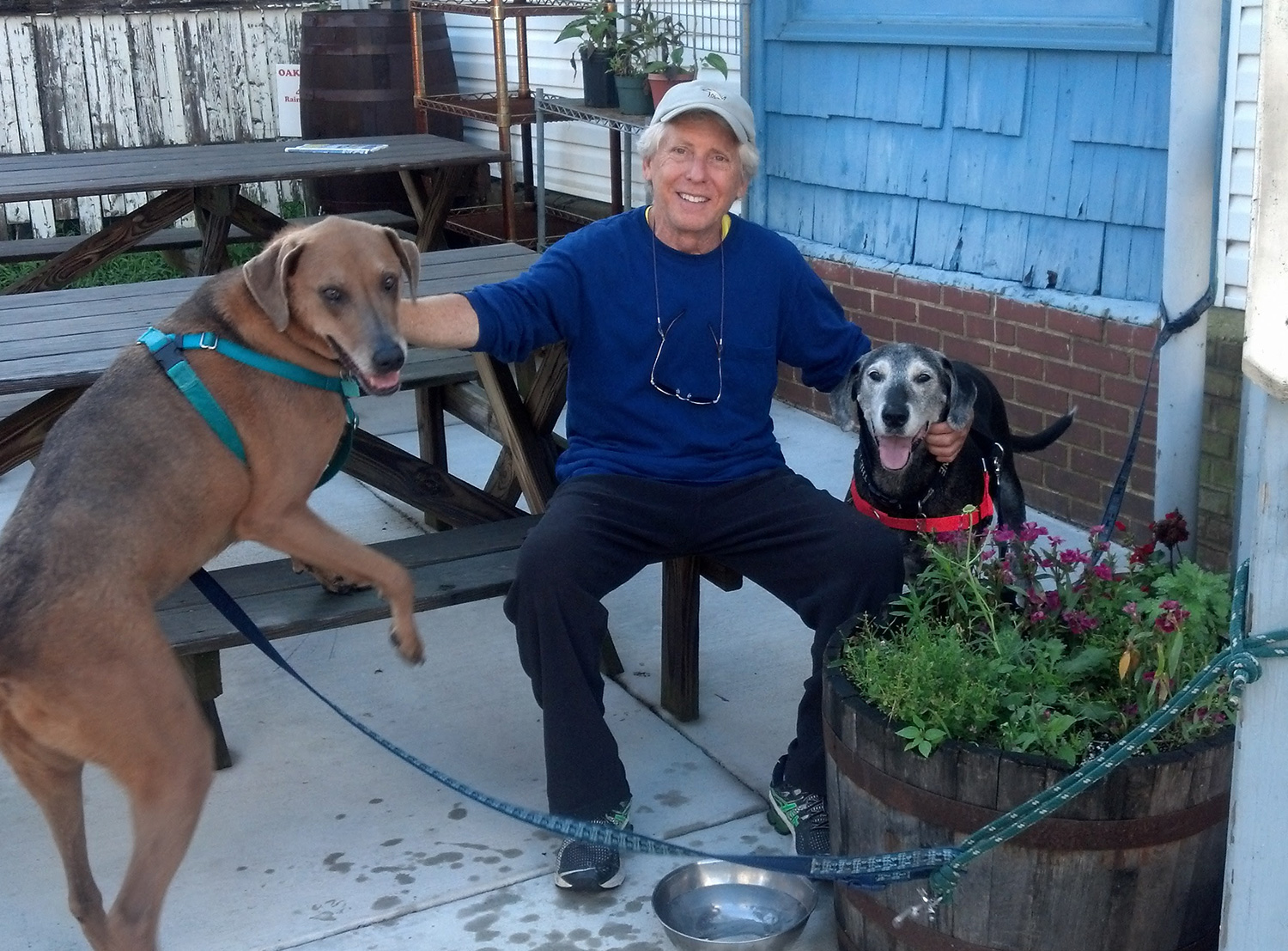 Andy Perahia with his dogs